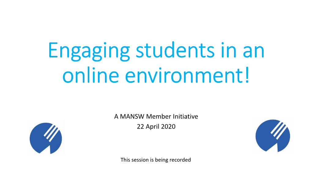 Engaging Students in an Online Environment!