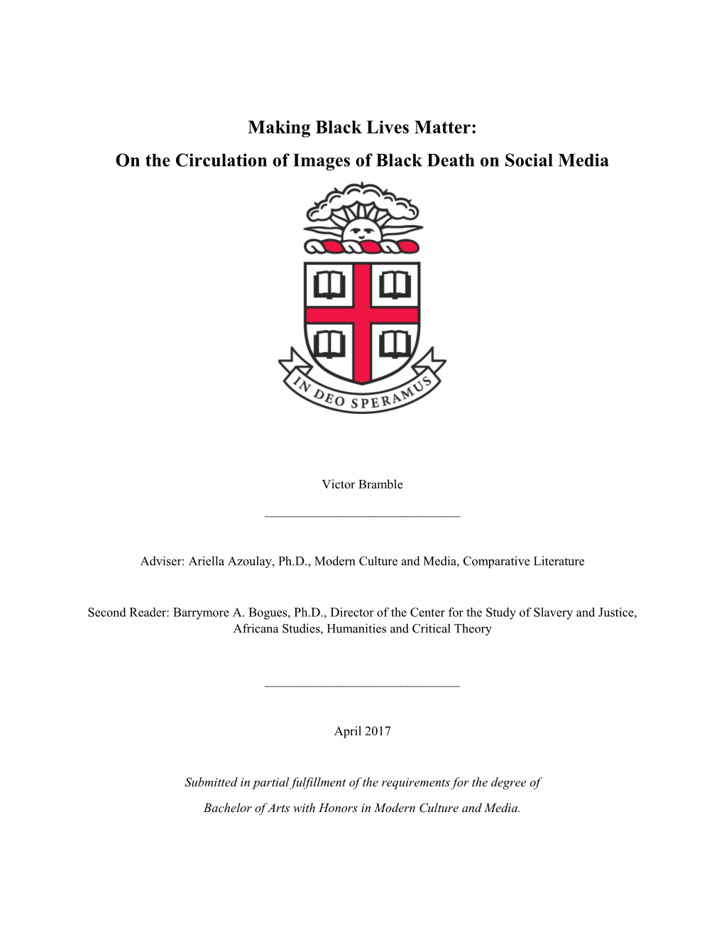 Making Black Lives Matter: on the Circulation of Images of Black Death on Social Media