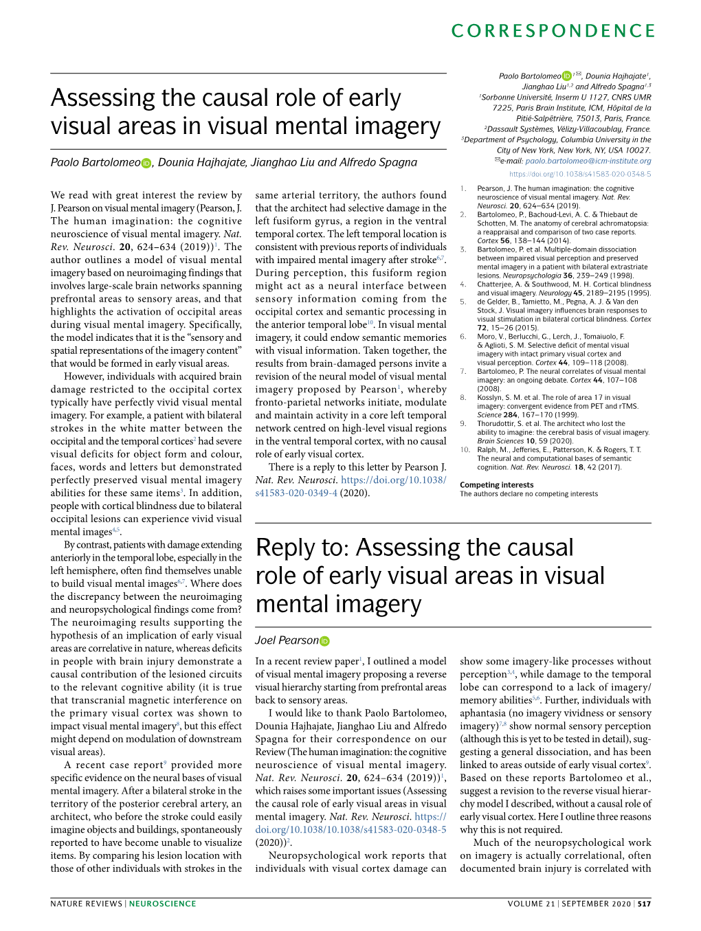 Assessing the Causal Role of Early Visual Areas in Visual