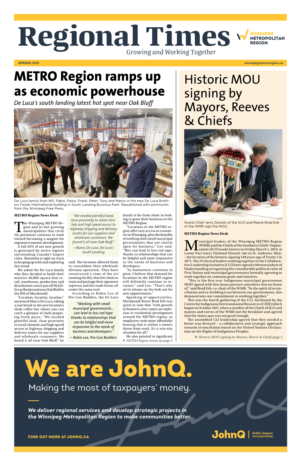 Winnipeg Metro Region Regional Times Spring 2019