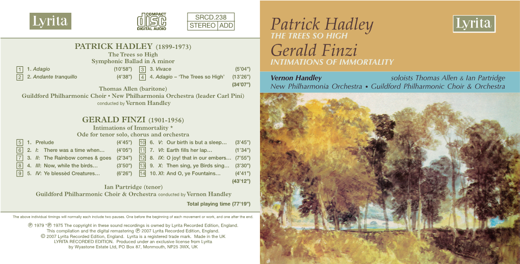 Patrick Hadley Gerald Finzi