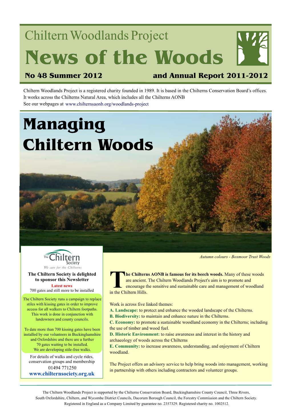 Chiltern Woodlands Project News of the Woods No 48 Summer 2012 and Annual Report 2011-2012