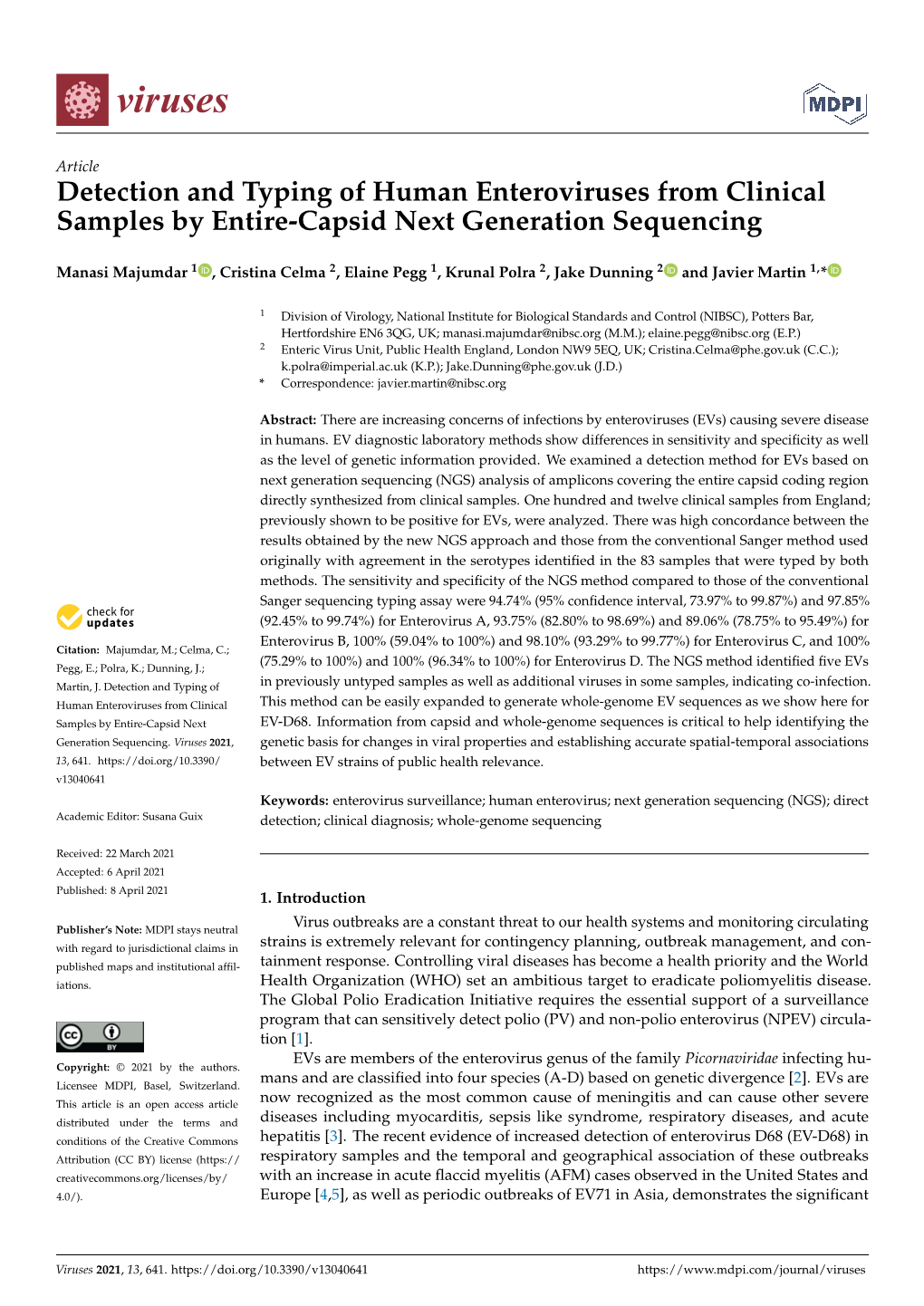 Detection and Typing of Human Enteroviruses from Clinical Samples by Entire-Capsid Next Generation Sequencing