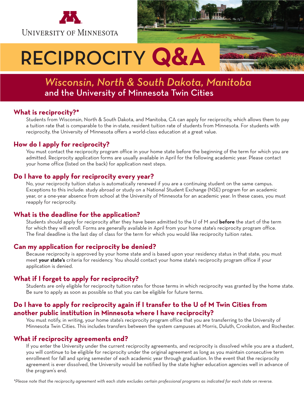 Reciprocity Q&A