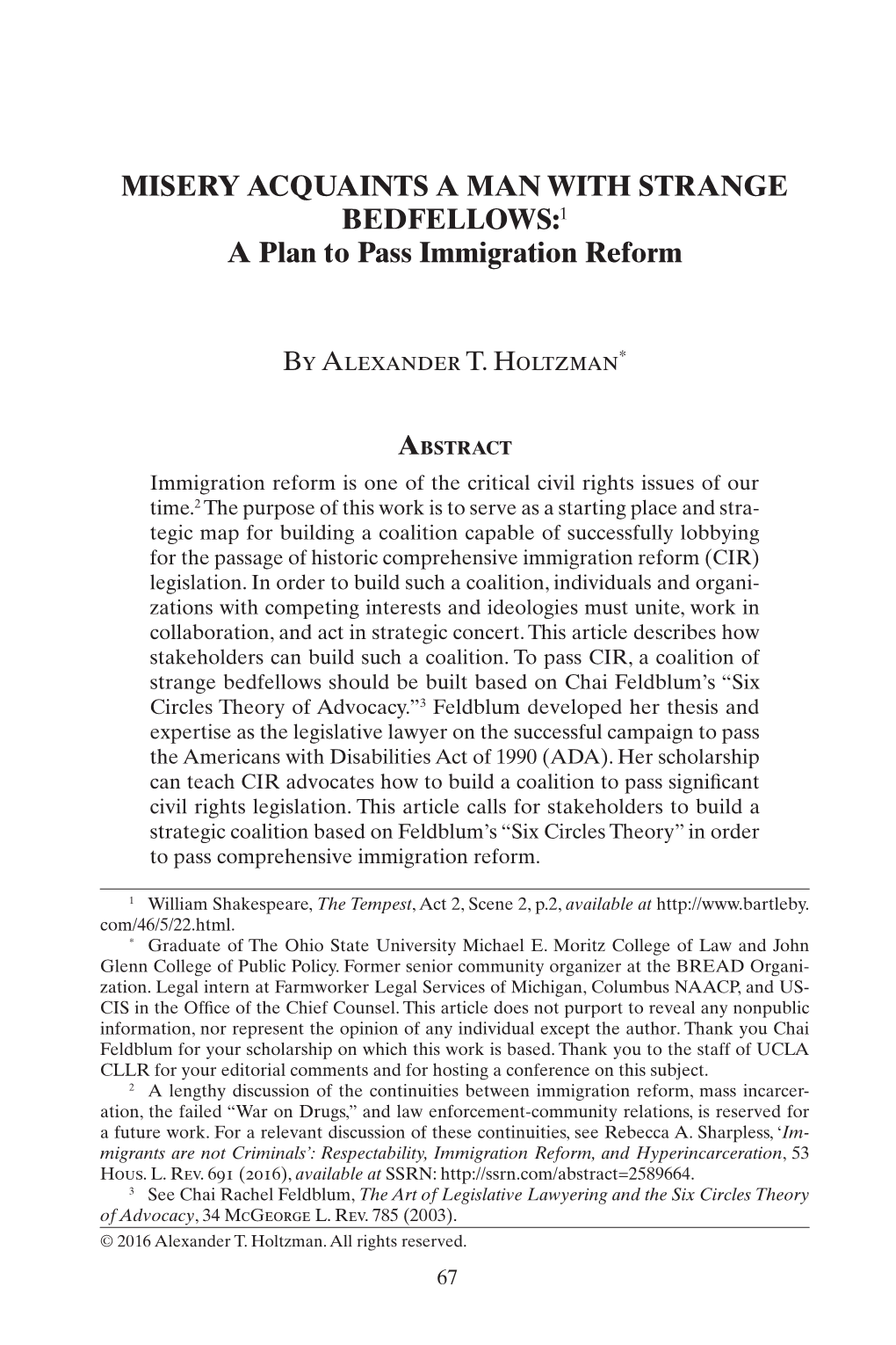 A Plan to Pass Immigration Reform