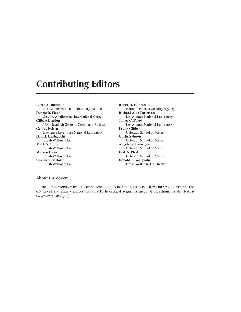 Contributing Editors