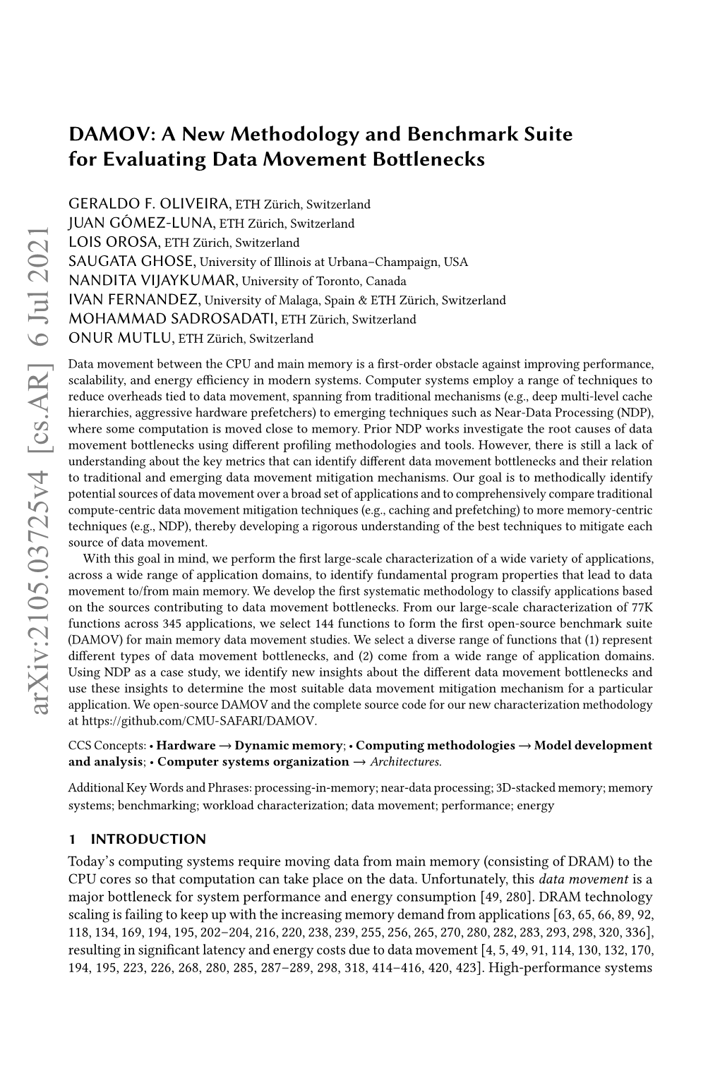 A New Methodology and Benchmark Suite for Evaluating Data Movement Bottlenecks