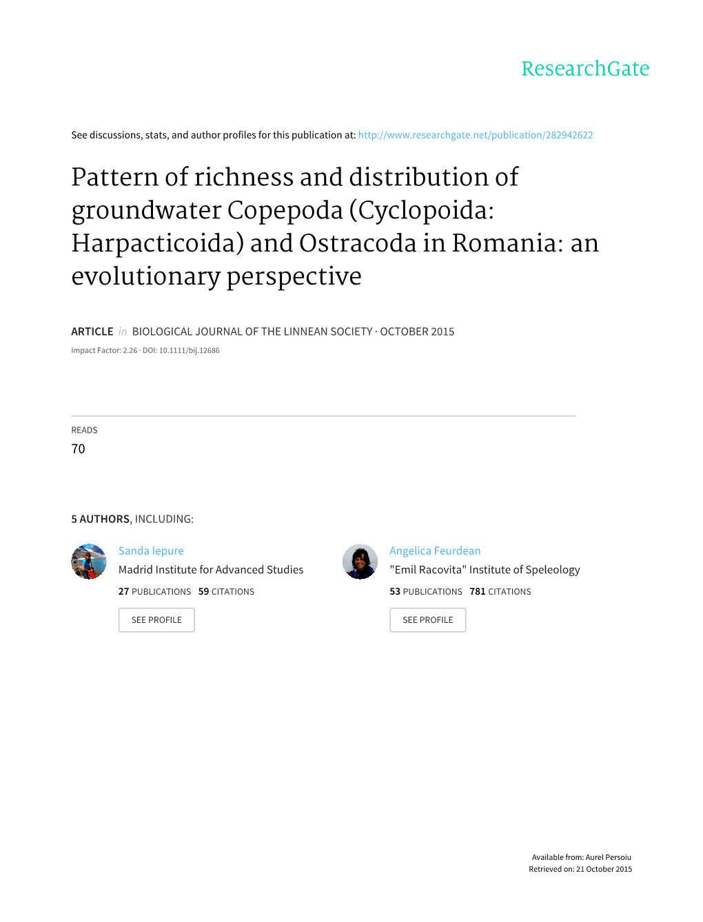 Pattern of Richness and Distribution of Groundwater Copepoda (Cyclopoida: Harpacticoida) and Ostracoda in Romania: an Evolutionary Perspective