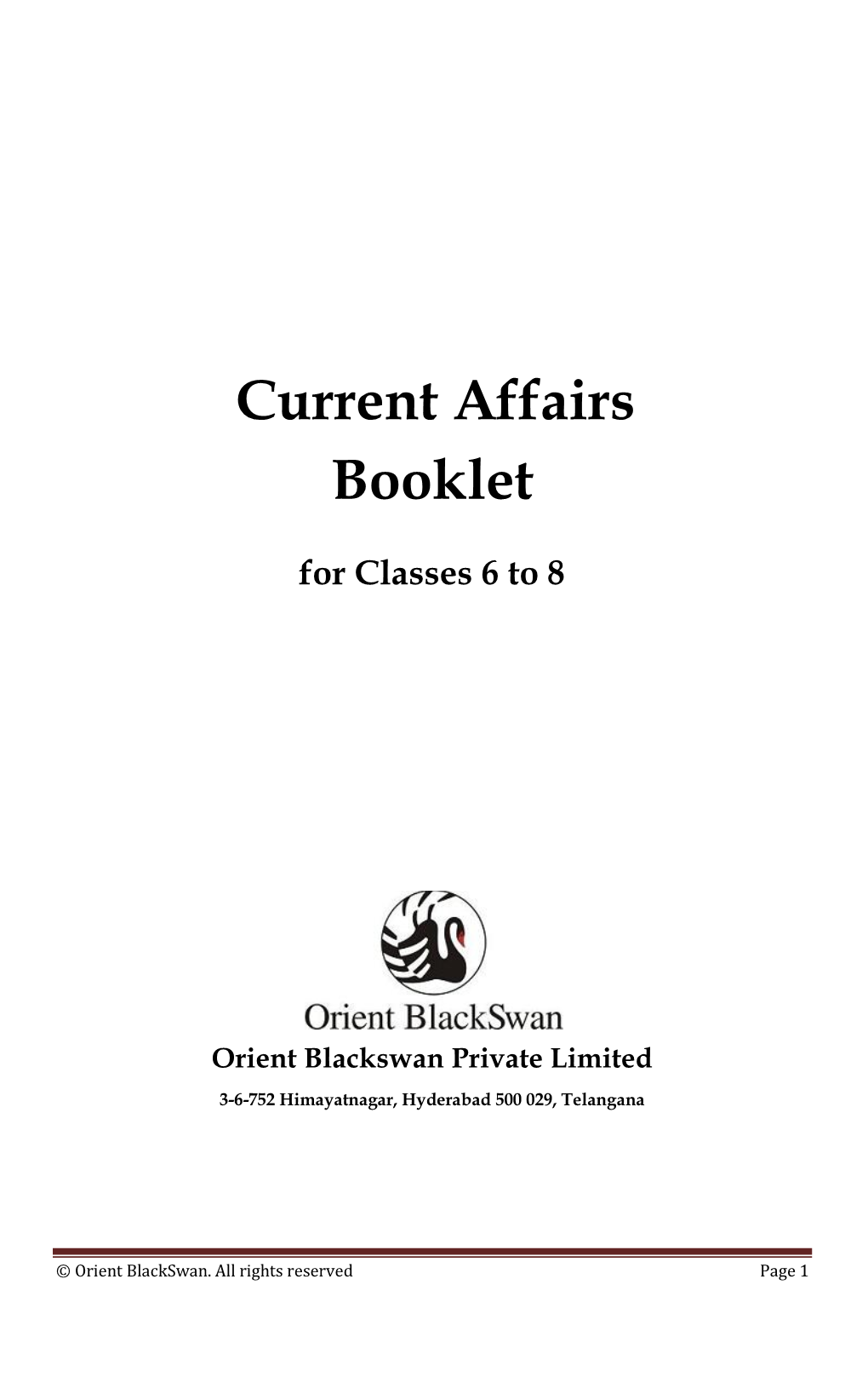 Current Affairs Booklet