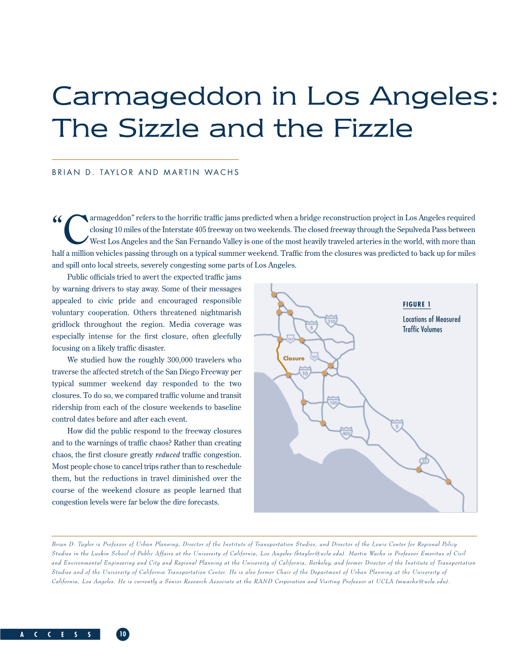 Carmageddon in Los Angeles: the Sizzle and the Fizzle