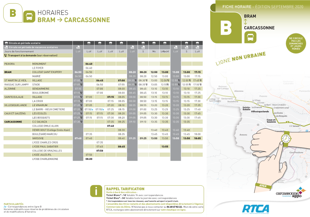 HORAIRES BRAM > CARCASSONNE