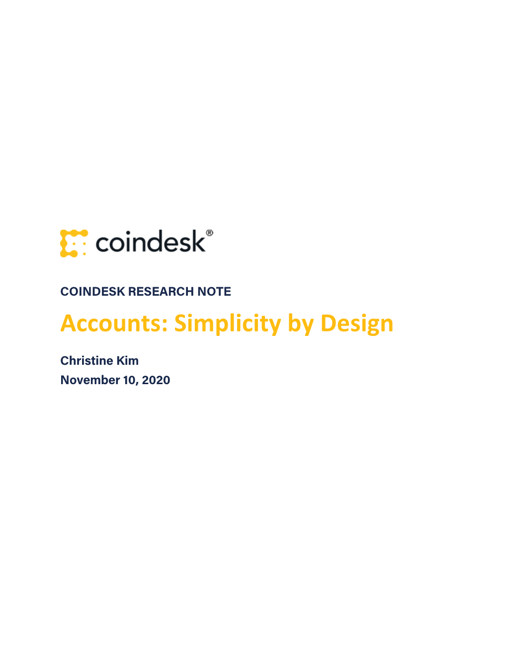 Accounts: Simplicity by Design