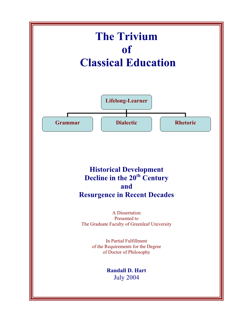 The Trivium of Classical Education