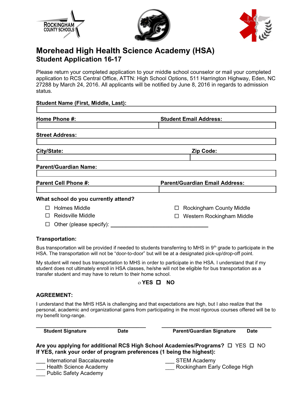 Morehead High Health Science Academy (HSA)