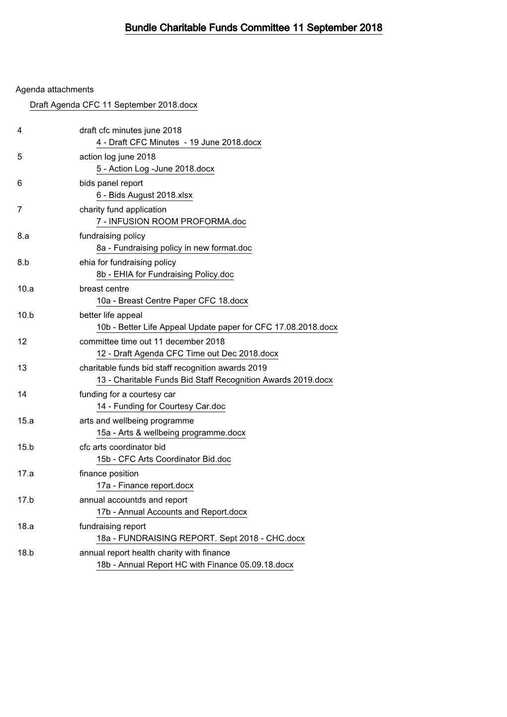 Bundle Charitable Funds Committee 11 September 2018