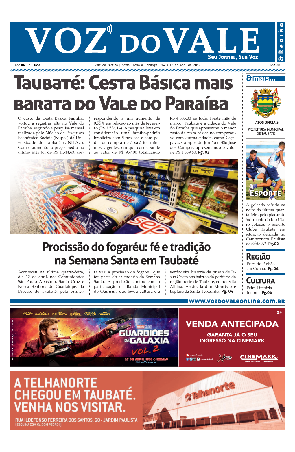 Taubaté: Cesta Básica Mais Barata Do Vale Do Paraíba