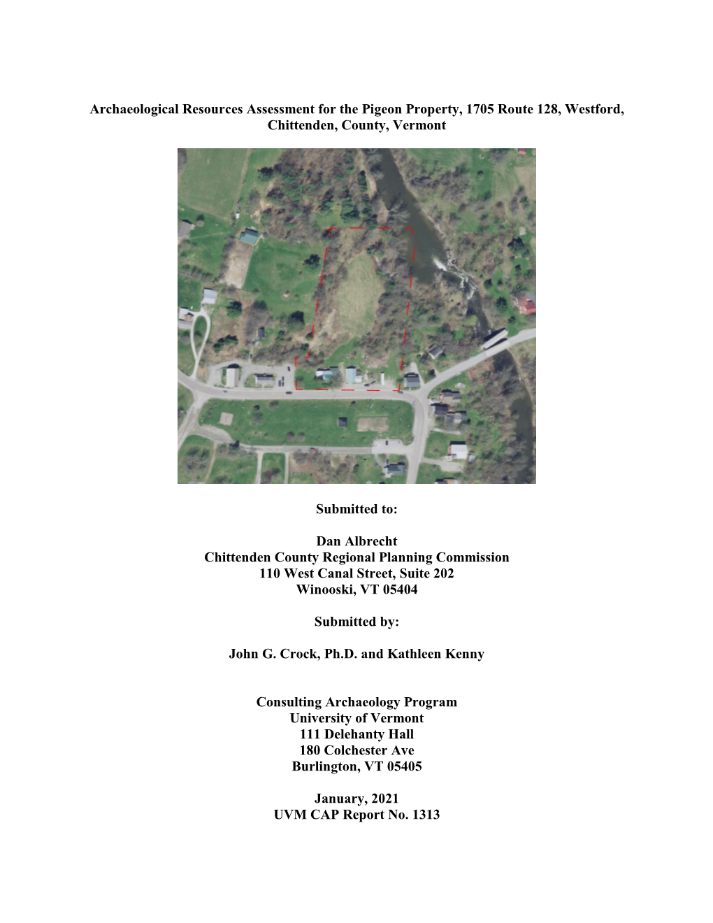 Archaeological Resources Assessment for the Pigeon Property, 1705 Route 128, Westford, Chittenden, County, Vermont