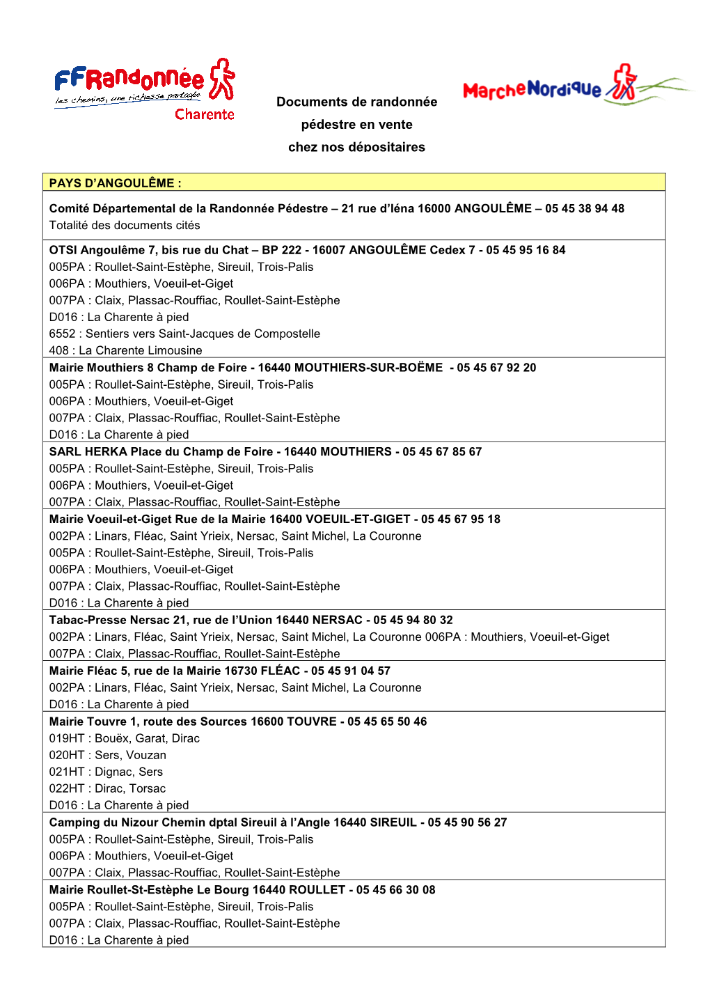 Liste Du Comité Rando 16