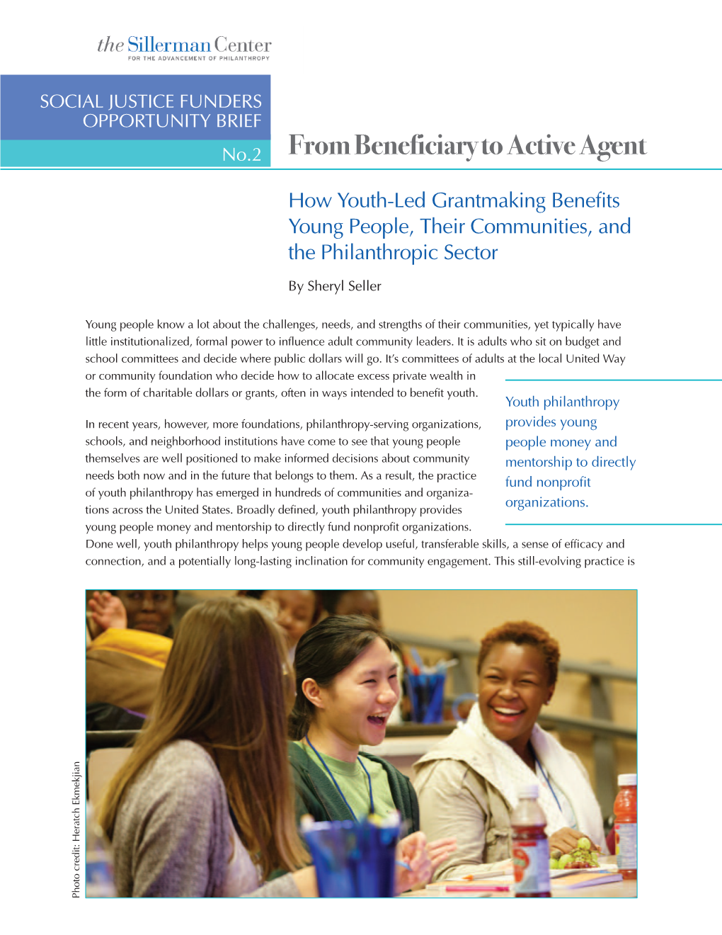 From Beneficiary to Active Agent: How Youth-Led Grantmaking Benefits