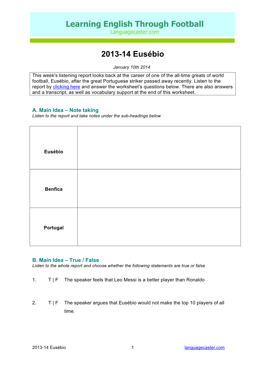 2013-14 Worksheet Eusebio