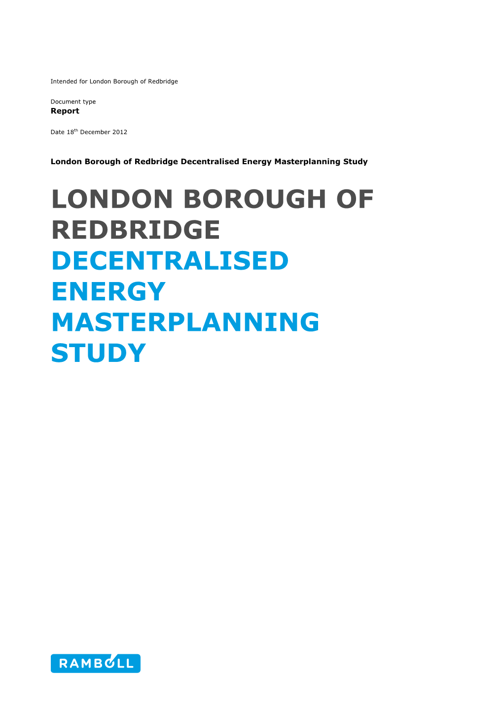 Redbridge Decentralised Energy Masterplanning Study
