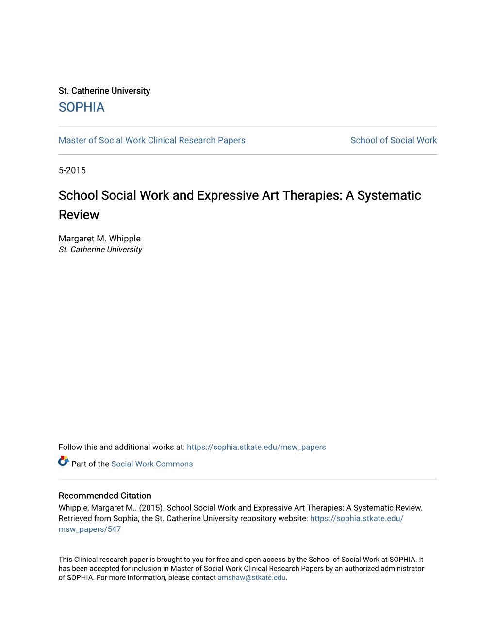 School Social Work and Expressive Art Therapies: a Systematic Review
