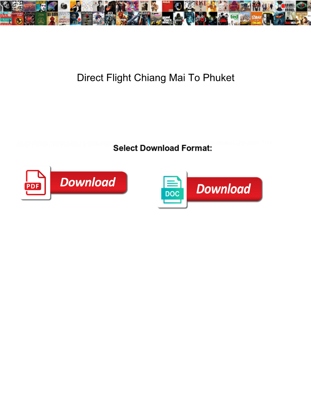 Direct Flight Chiang Mai to Phuket