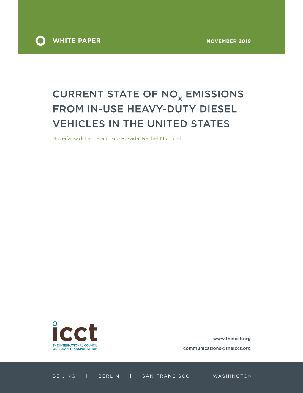 Current State of Nox Emissions from In-Use Heavy-Duty Diesel Vehicles in the United States