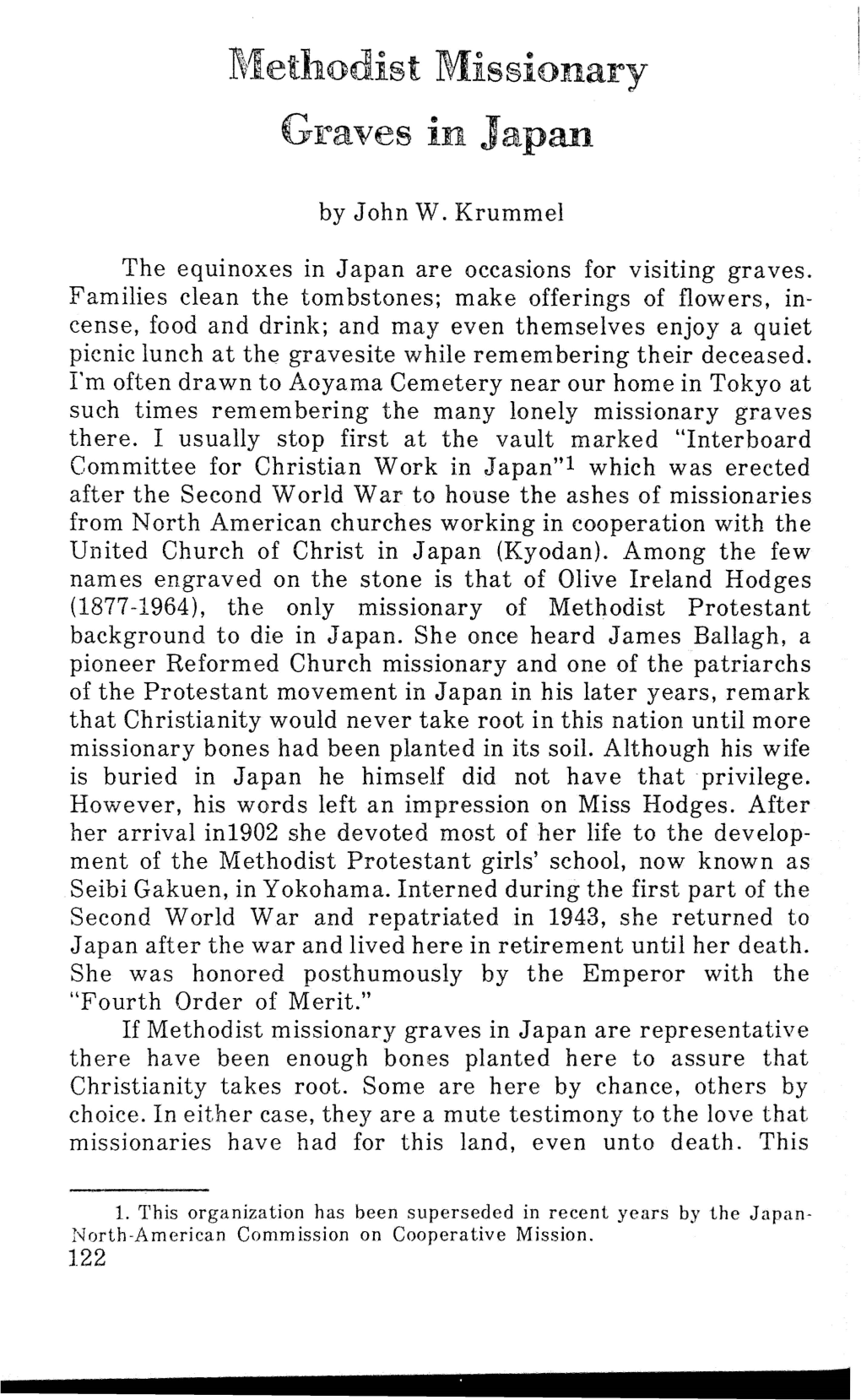 I\Iethodi§L Missionary Graves in Japan