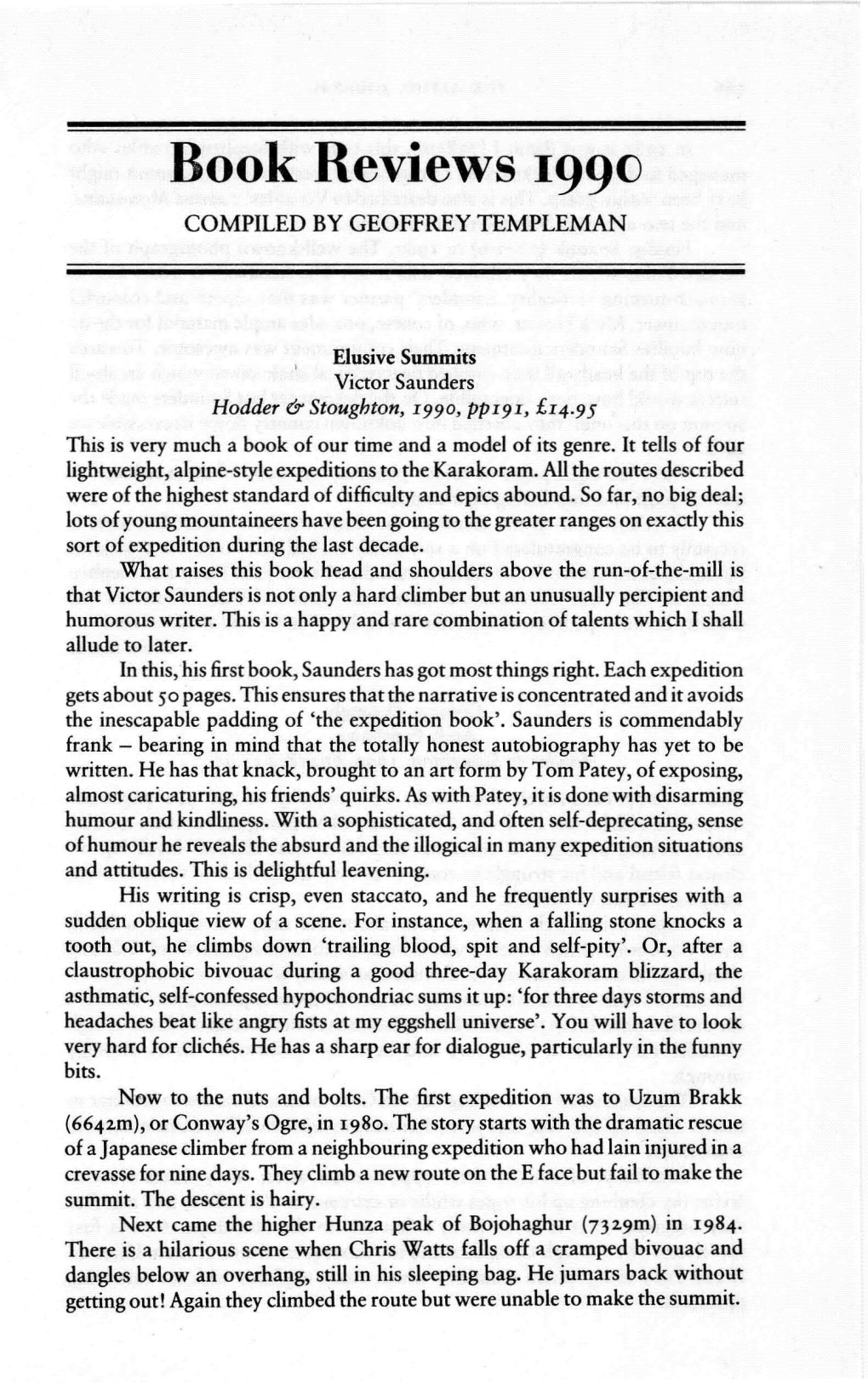 Book Reviews 1990 Compiled by Geoffrey Templeman