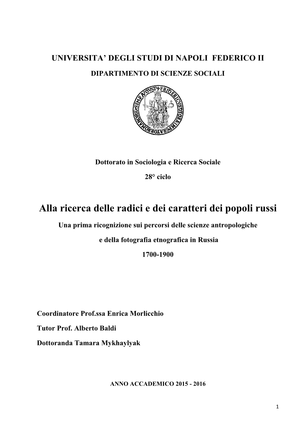 Alla Ricerca Delle Radici E Dei Caratteri Dei Popoli Russi