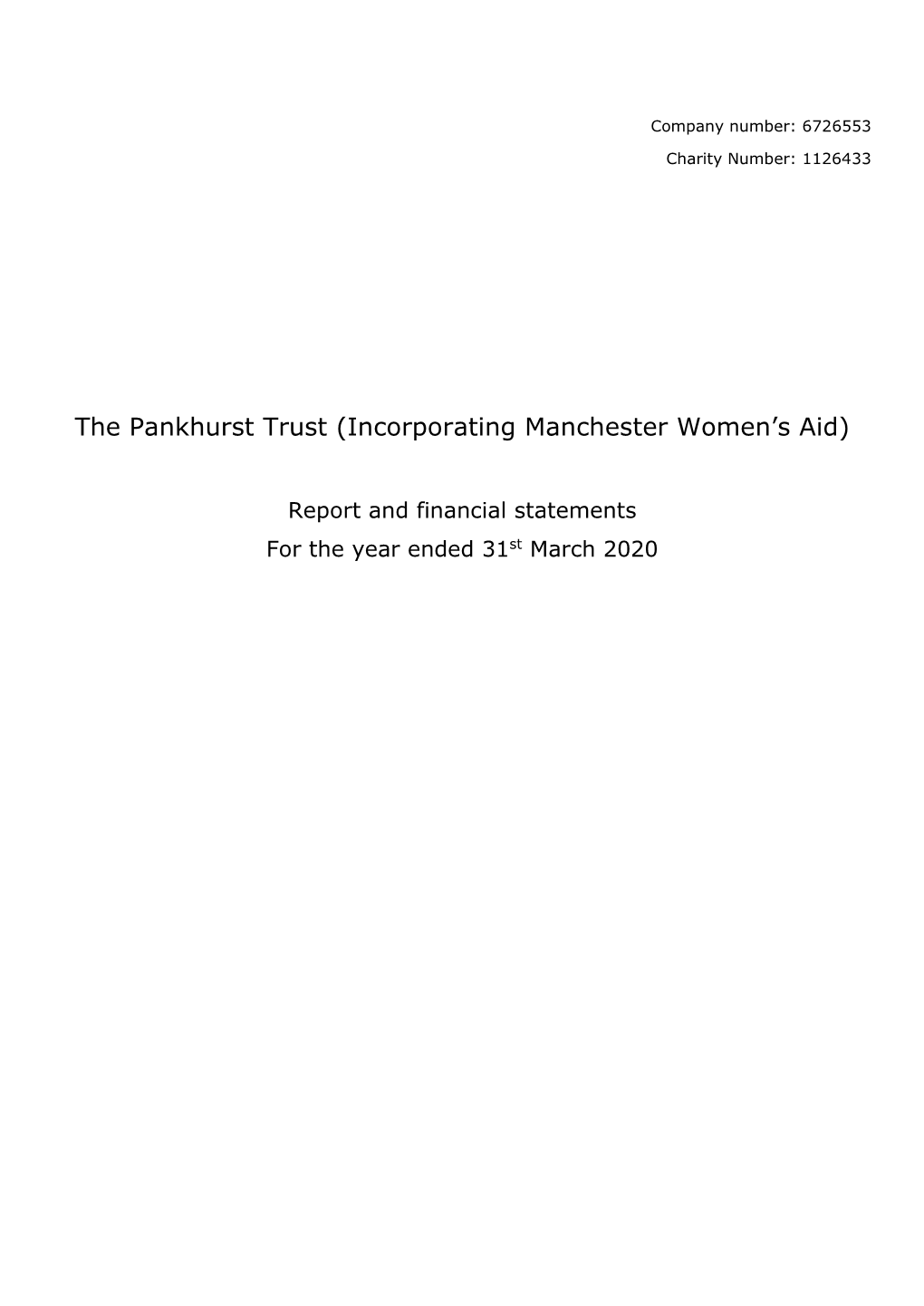 The Pankhurst Trust (Incorporating Manchester Women's Aid)