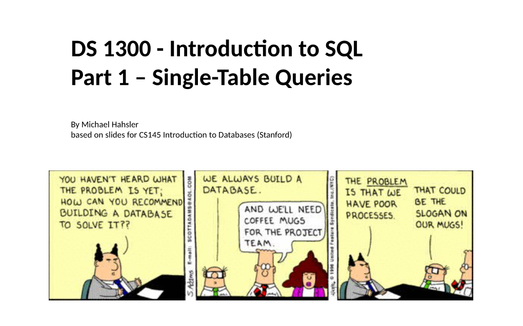 SQL Part 1 – Single-Table Queries