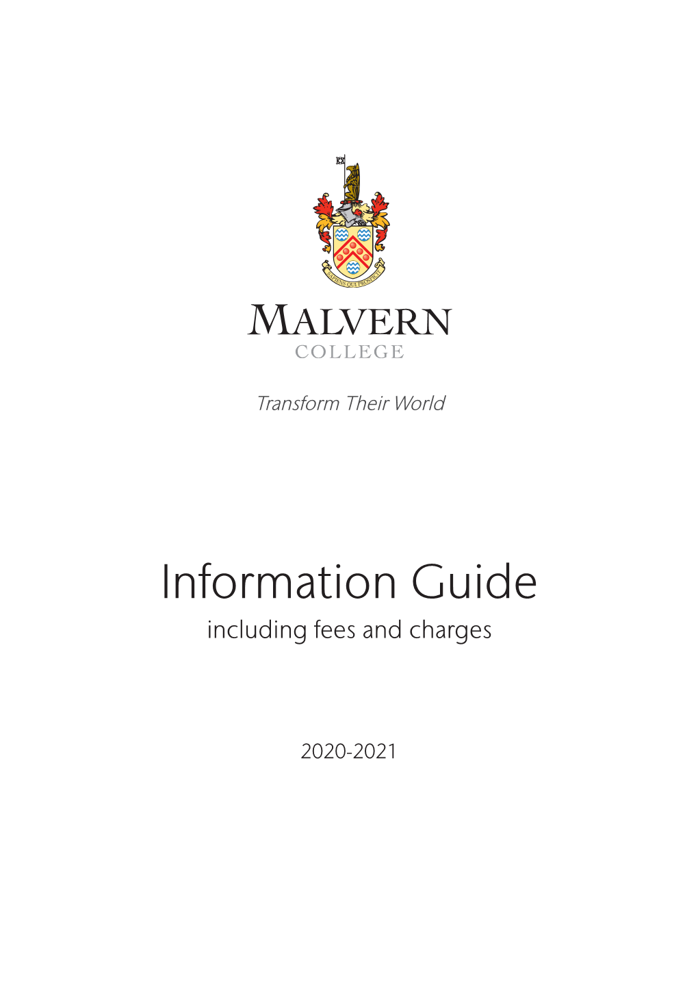 Information Guide Including Fees and Charges