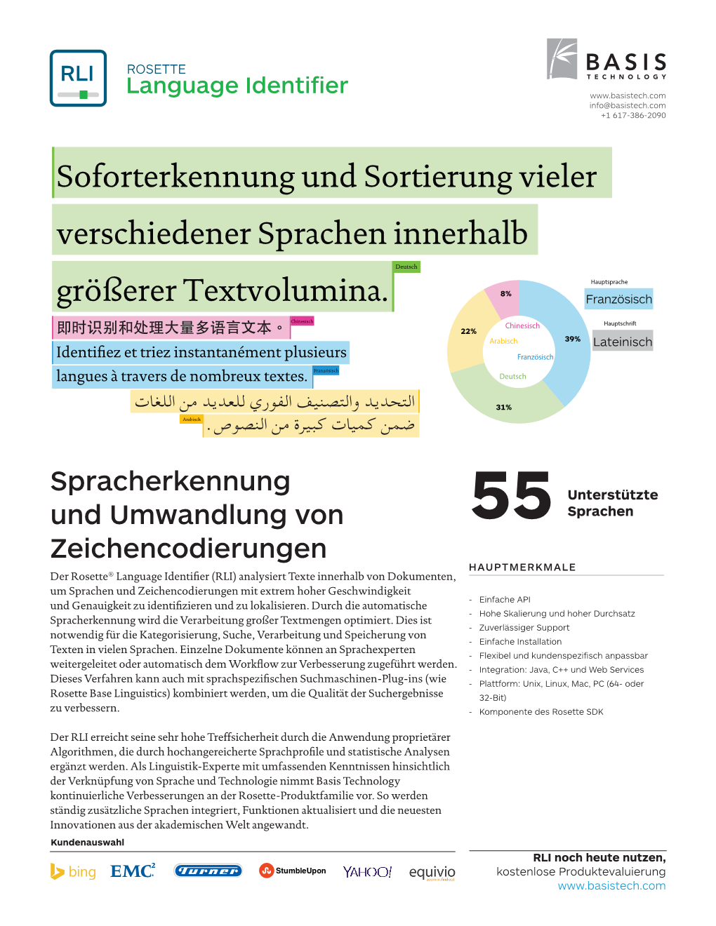 Soforterkennung Und Sortierung Vieler Verschiedener Sprachen Innerhalb