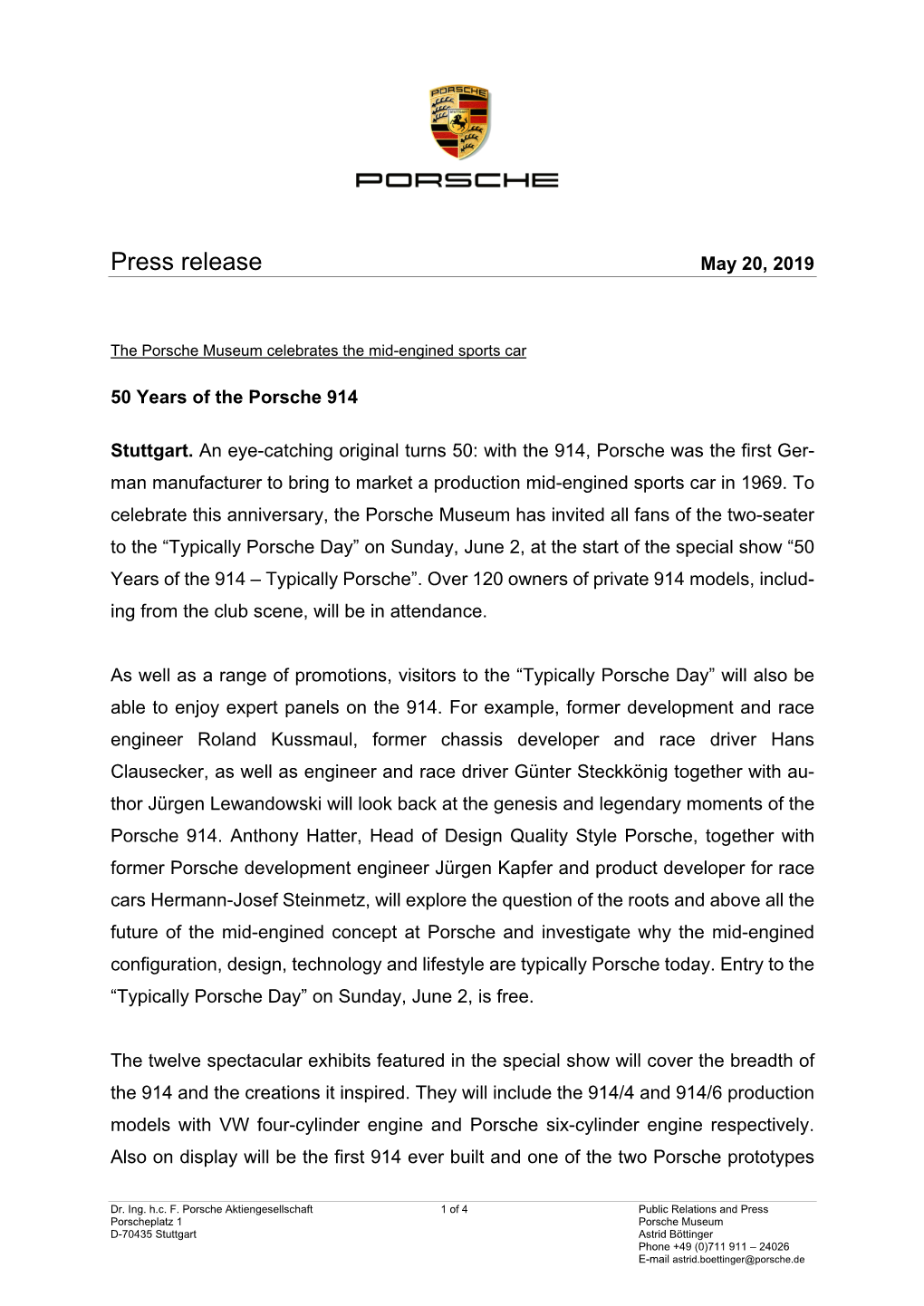 Press Release May 20, 2019