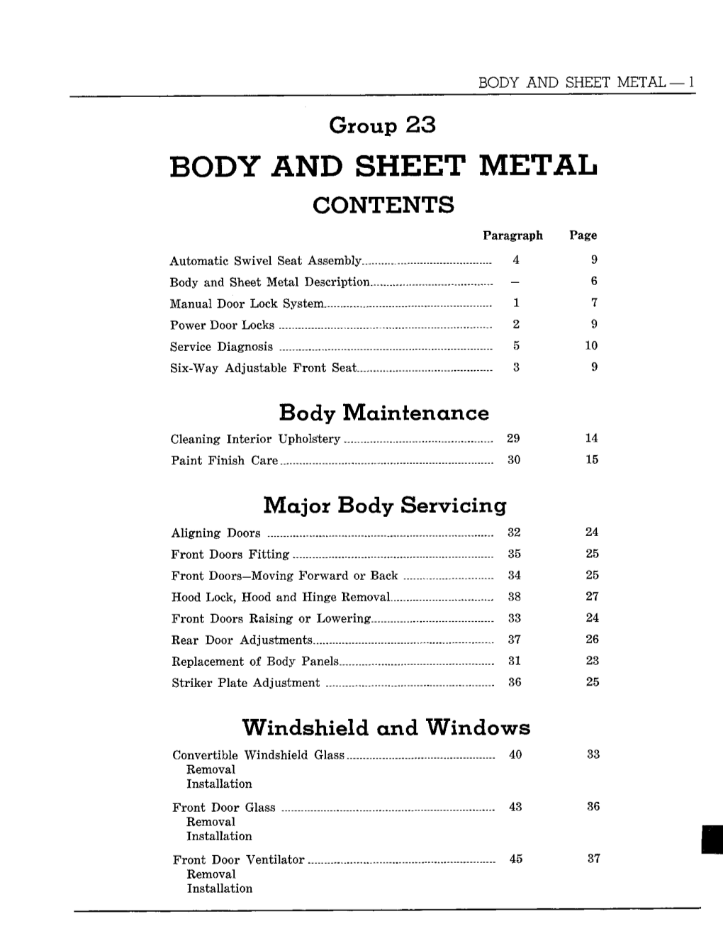 Body and Sheet Metal — 1