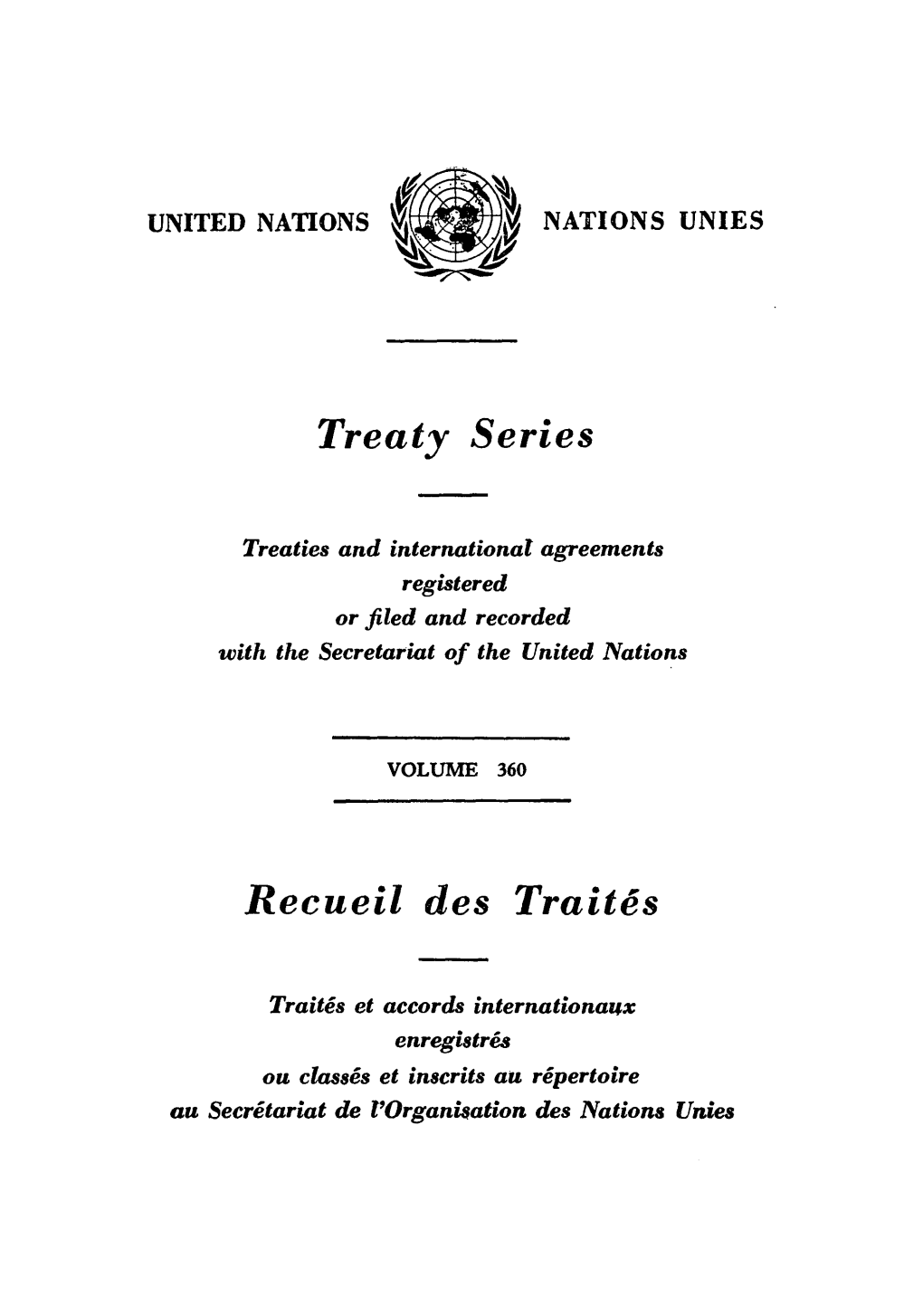 Treaty Series Recueil Des Traites