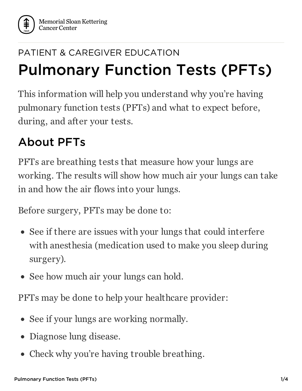 Pulmonary Function Tests (Pfts)