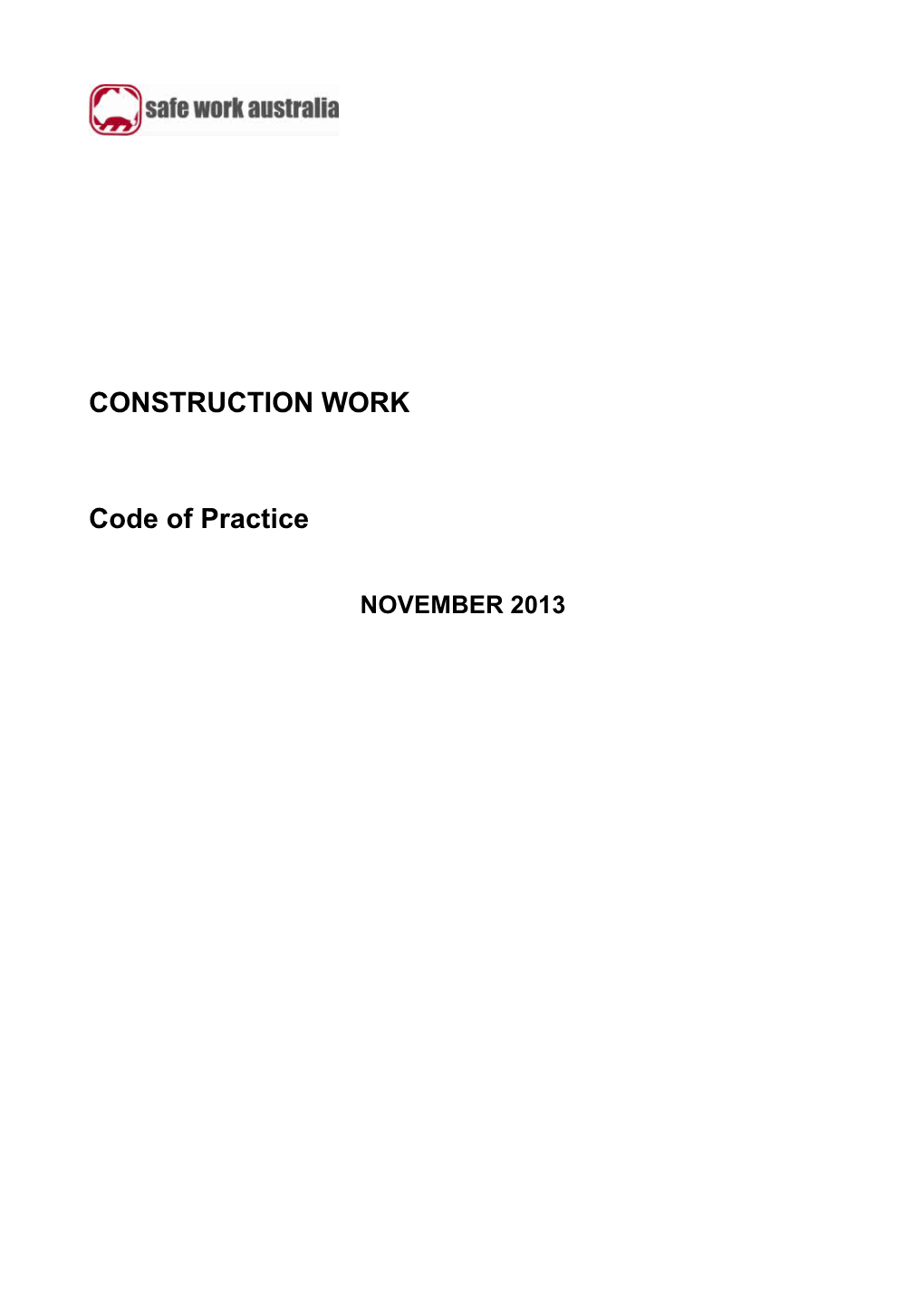 Construction Work Code of Practice