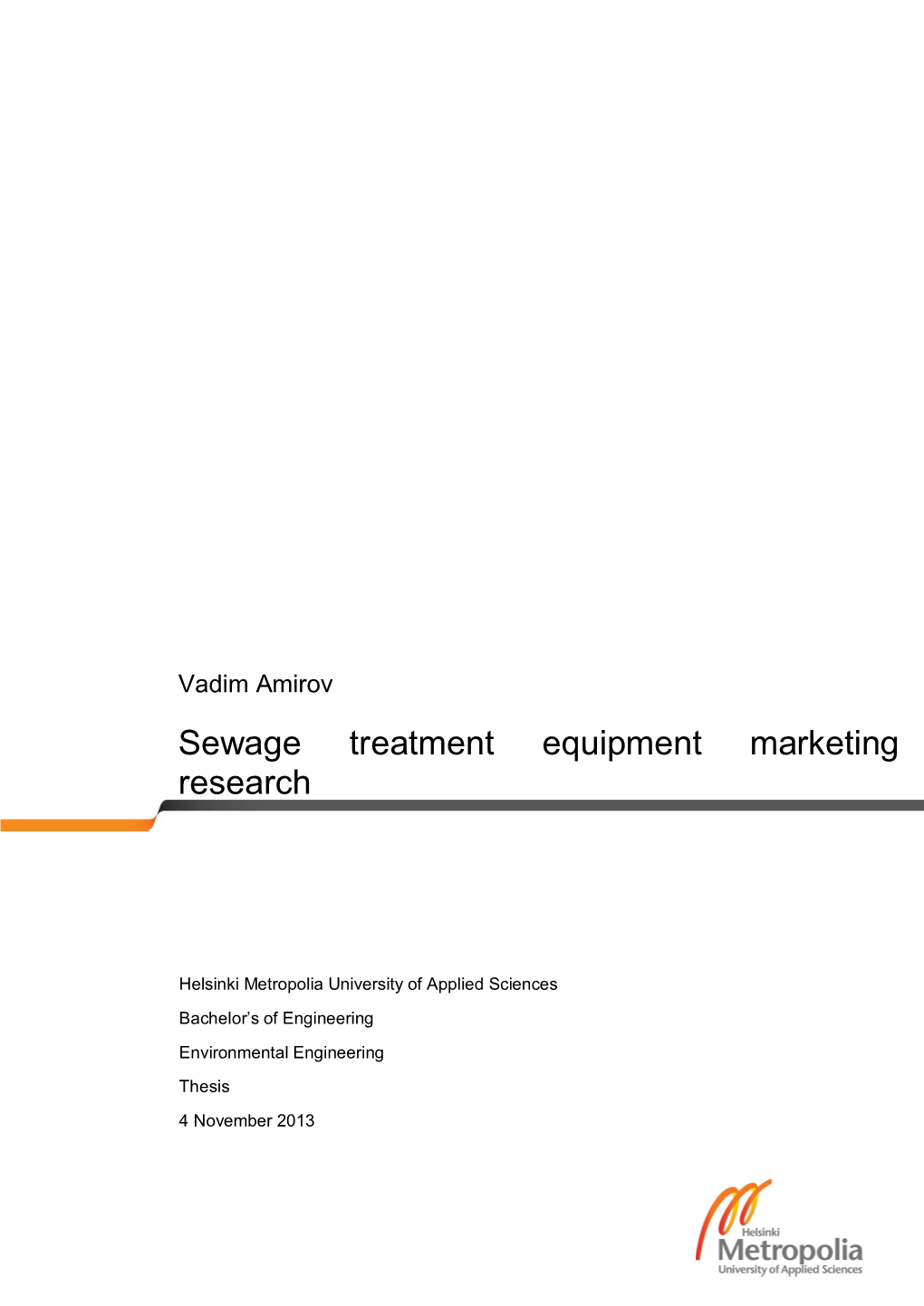 Sewage Treatment Equipment Marketing Research