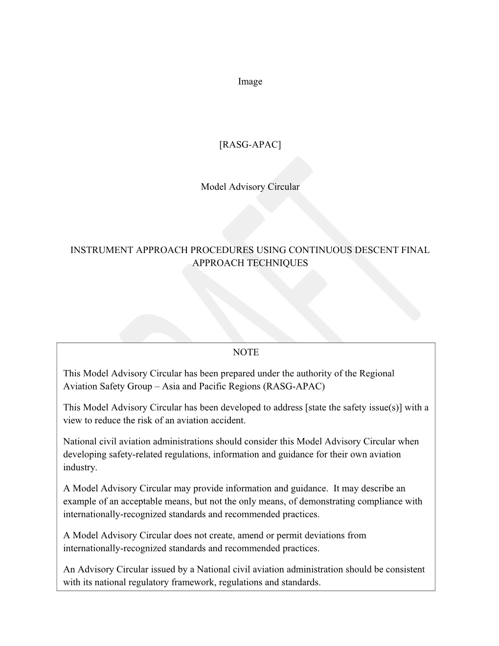 Model Advisory Circular Instrument Approach Procedures Using Continuous Descent Final Approach