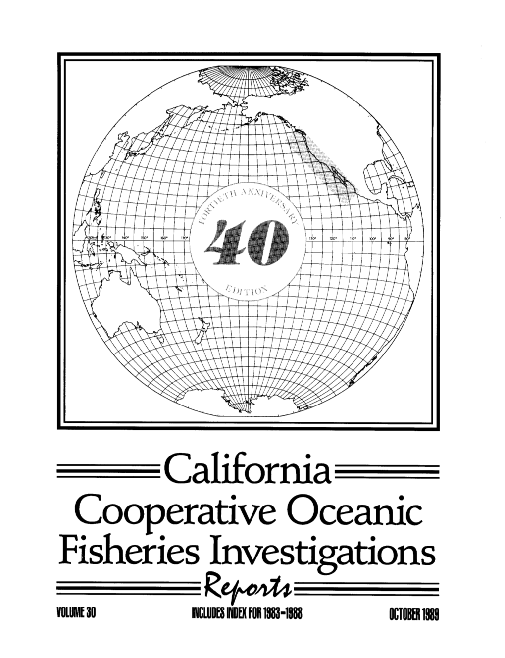 Calcofi Report Vol 30, 1989