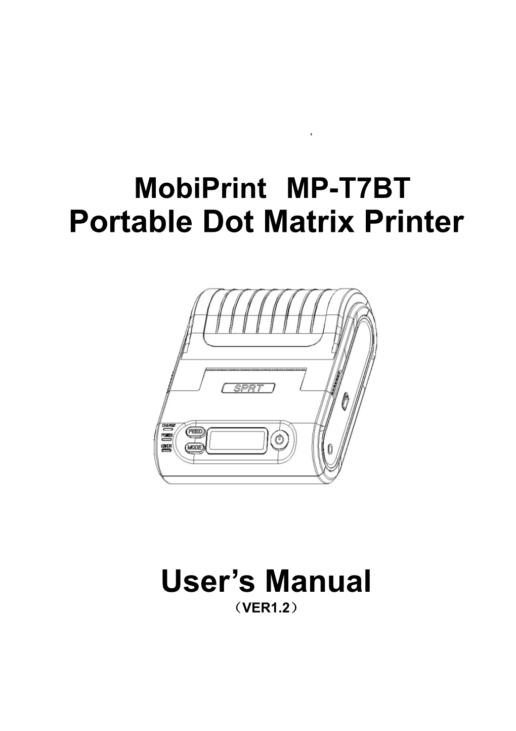 Portable Dot Matrix Printer User's Manual