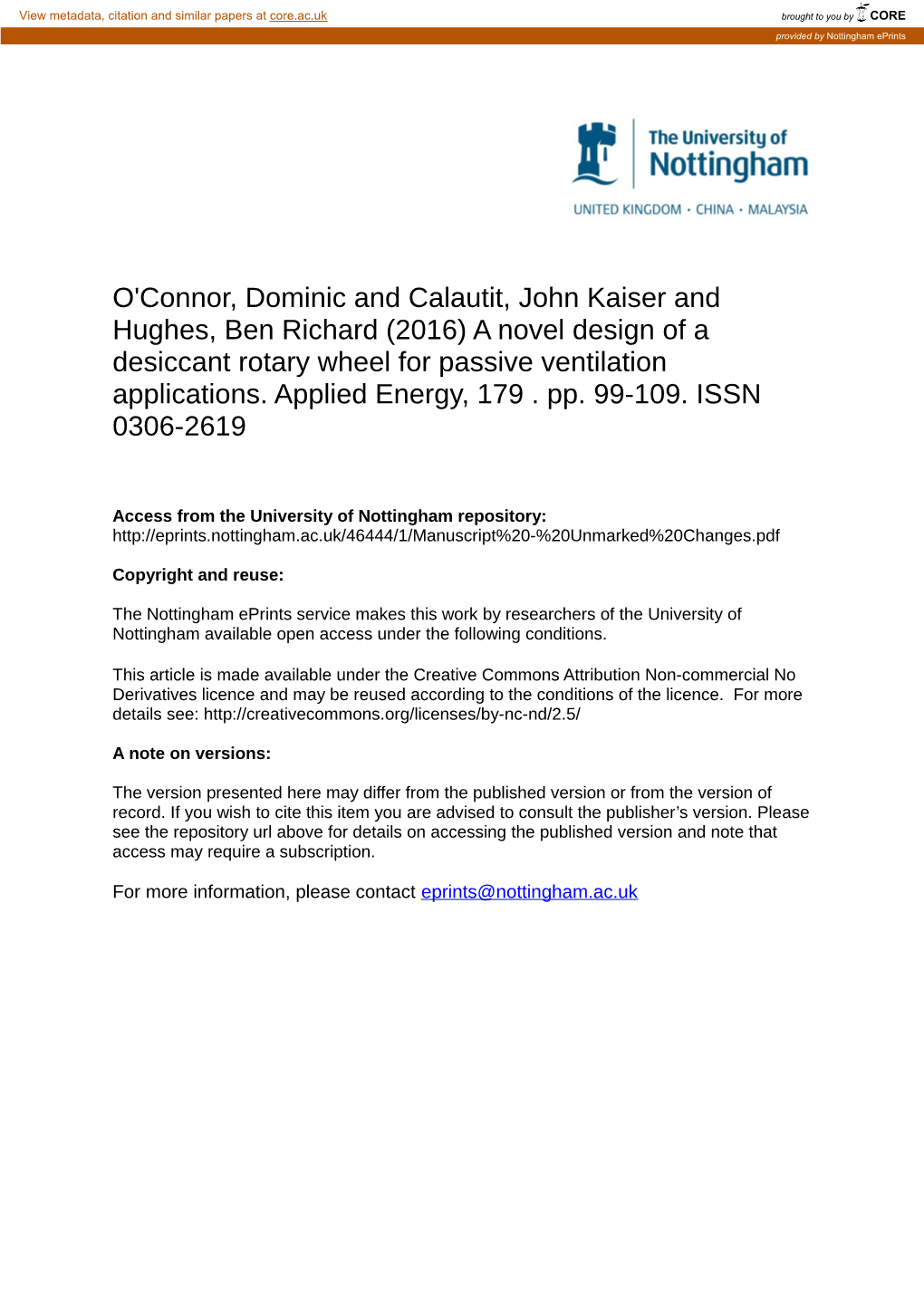 A Novel Design of a Desiccant Rotary Wheel for Passive Ventilation Applications