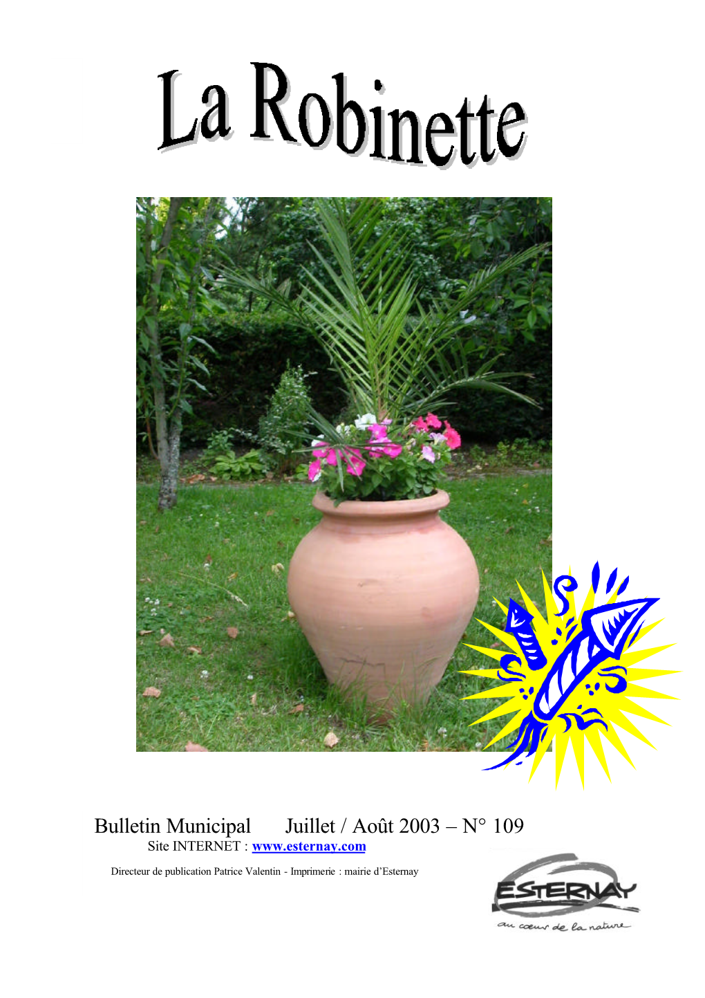 Bulletin Municipal Juillet / Août 2003 – N° 109 Site INTERNET