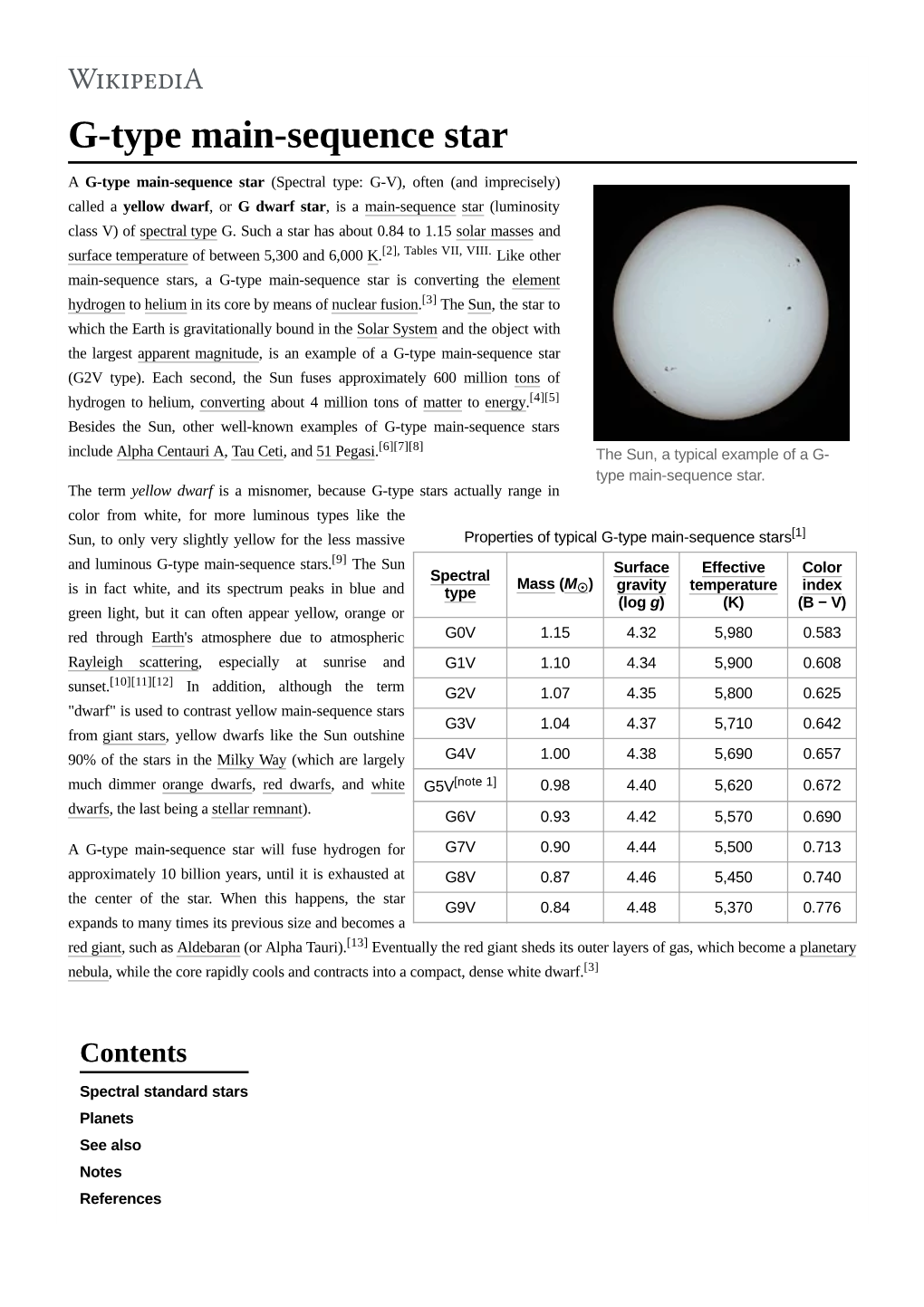 G-Type Main-Sequence Star