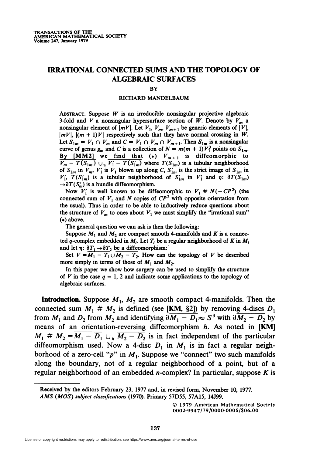 Irrational Connected Sums and the Topology of Algebraic Surfaces