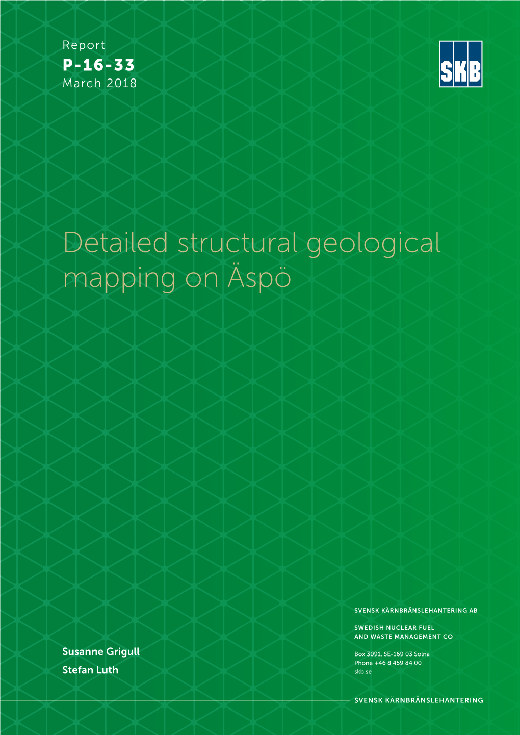 Detailed Structural Geological Mapping on Äspö