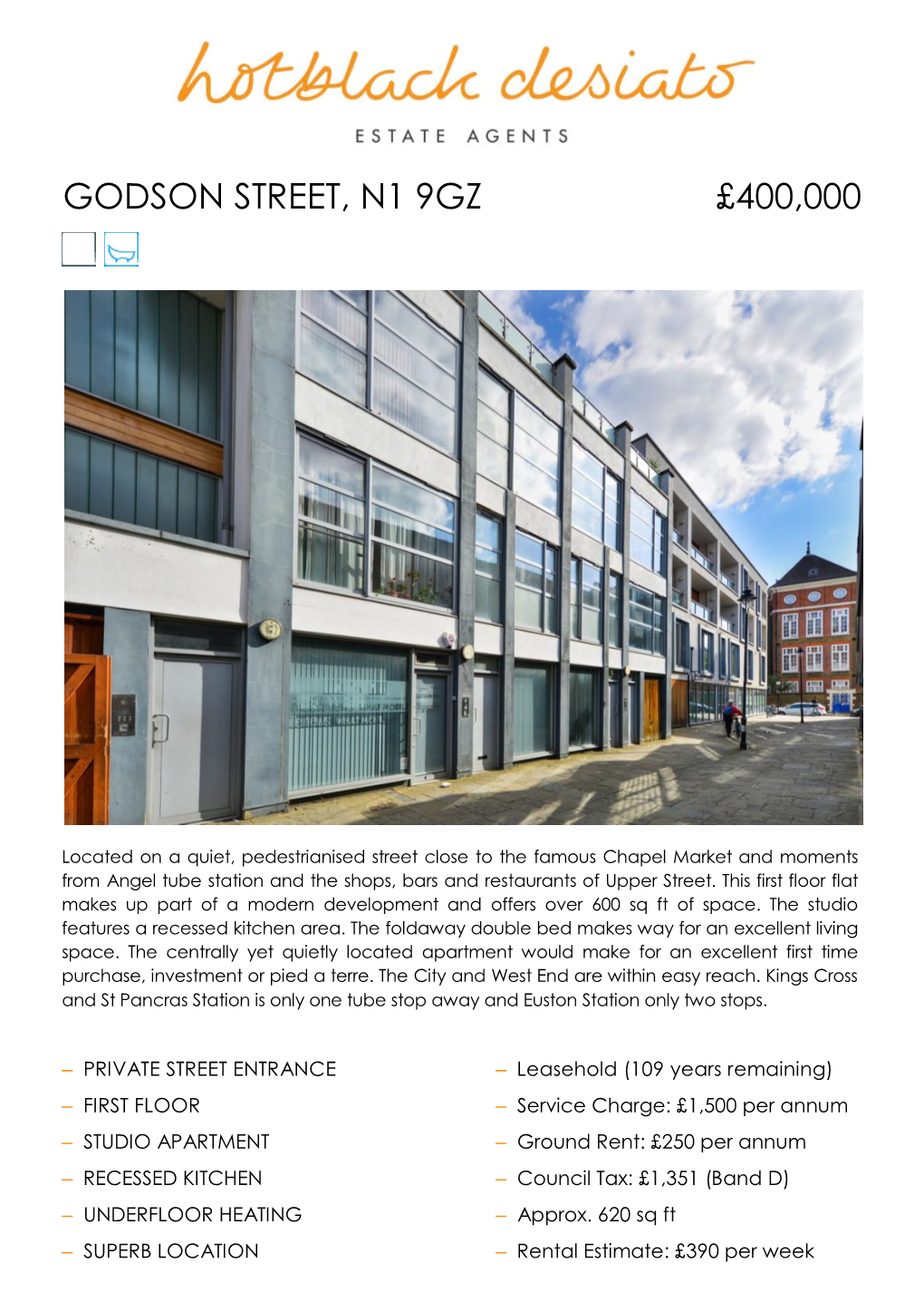£400,000 Godson Street, N1